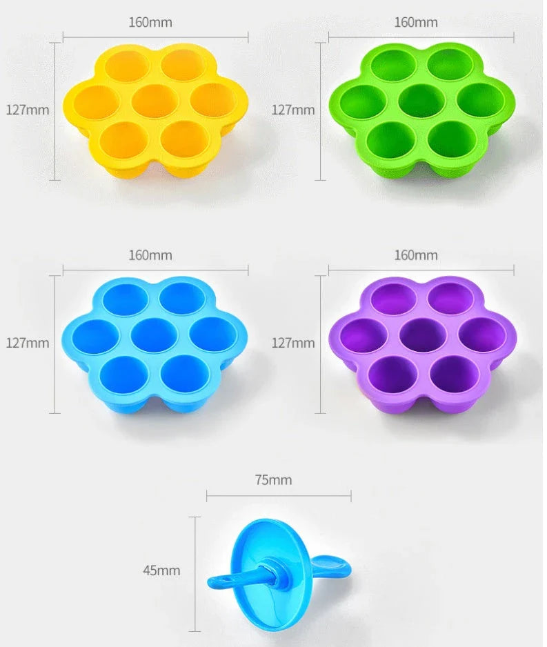 Silicone popsicle mold for making homemade ice cream and frozen treats in various colors