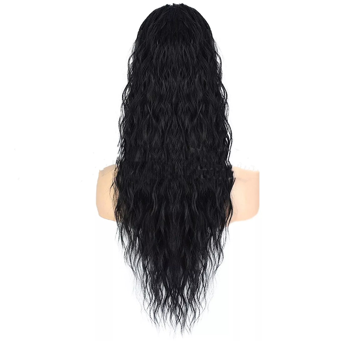 Long curly ponytail wig for women with small curls, heat-resistant up to 300°F