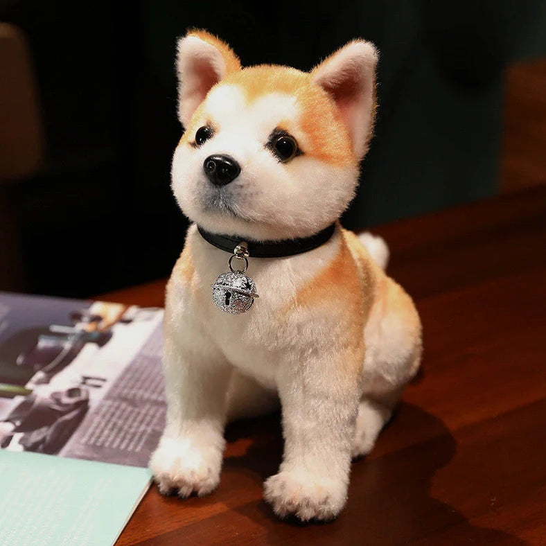 Simulation Husky plush toy in sitting posture measuring 25cm height