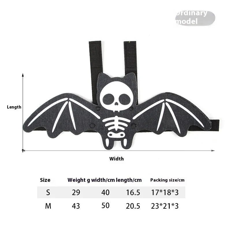 Halloween batwing costume for small pets in felt material with bat wing design