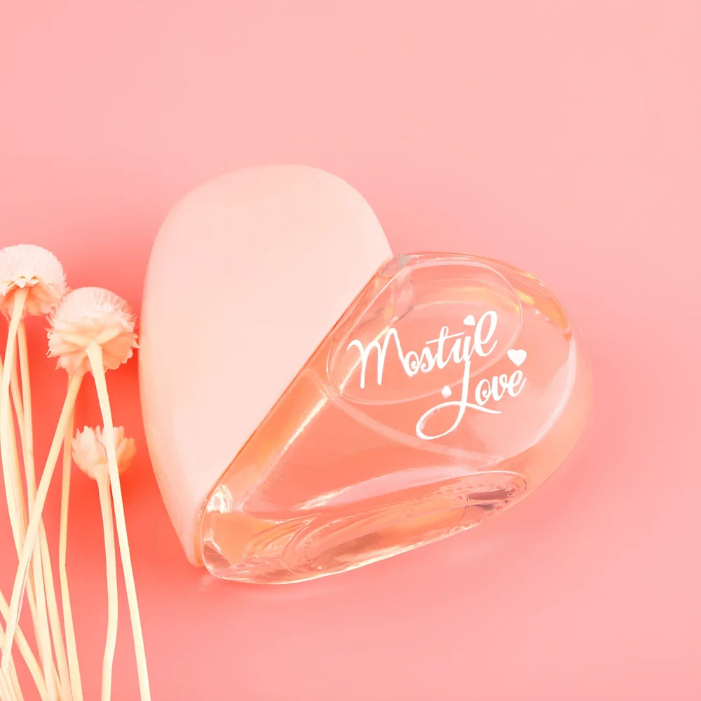 Love Perfume 50ml bottle in DXR220 and pink DXR220B variants with spray mechanism