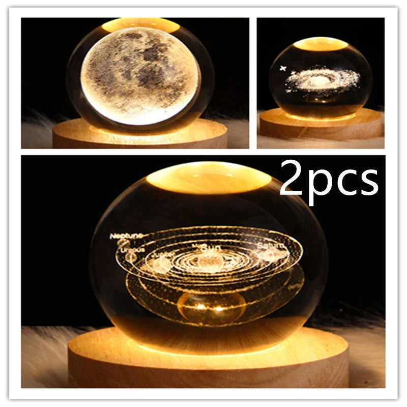 A mesmerizing galaxy-inspired crystal ball lamp with a warm, soothing LED glow.