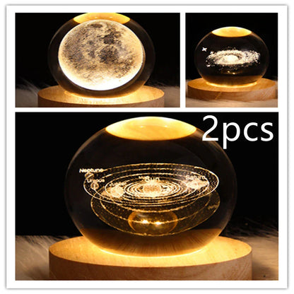 A mesmerizing galaxy-inspired crystal ball lamp with a warm, soothing LED glow.