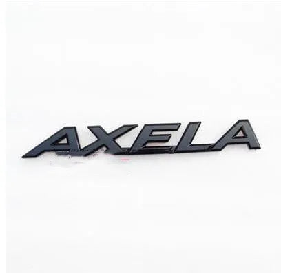 Aluminium alloy car label decoration sticker badge for Mazda Axela boot lid, available in black, blue, red and white