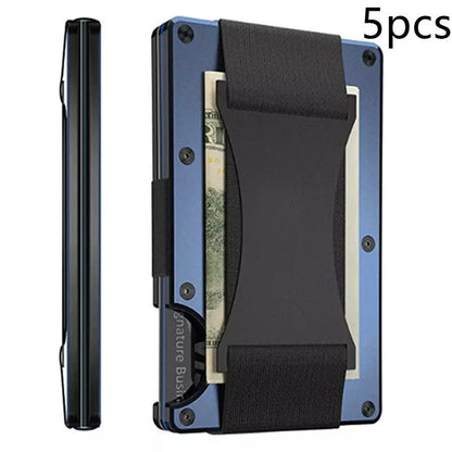 Metal carbon fiber wallet with RFID blocking technology in various colors