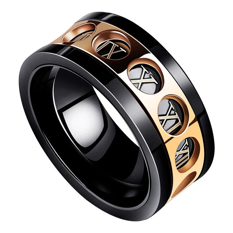 Stylish titanium steel hip hop ring in various colors and sizes