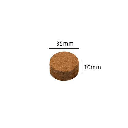 Nutrient soil blocks for vegetable planting showing dry and expanded states with size variations