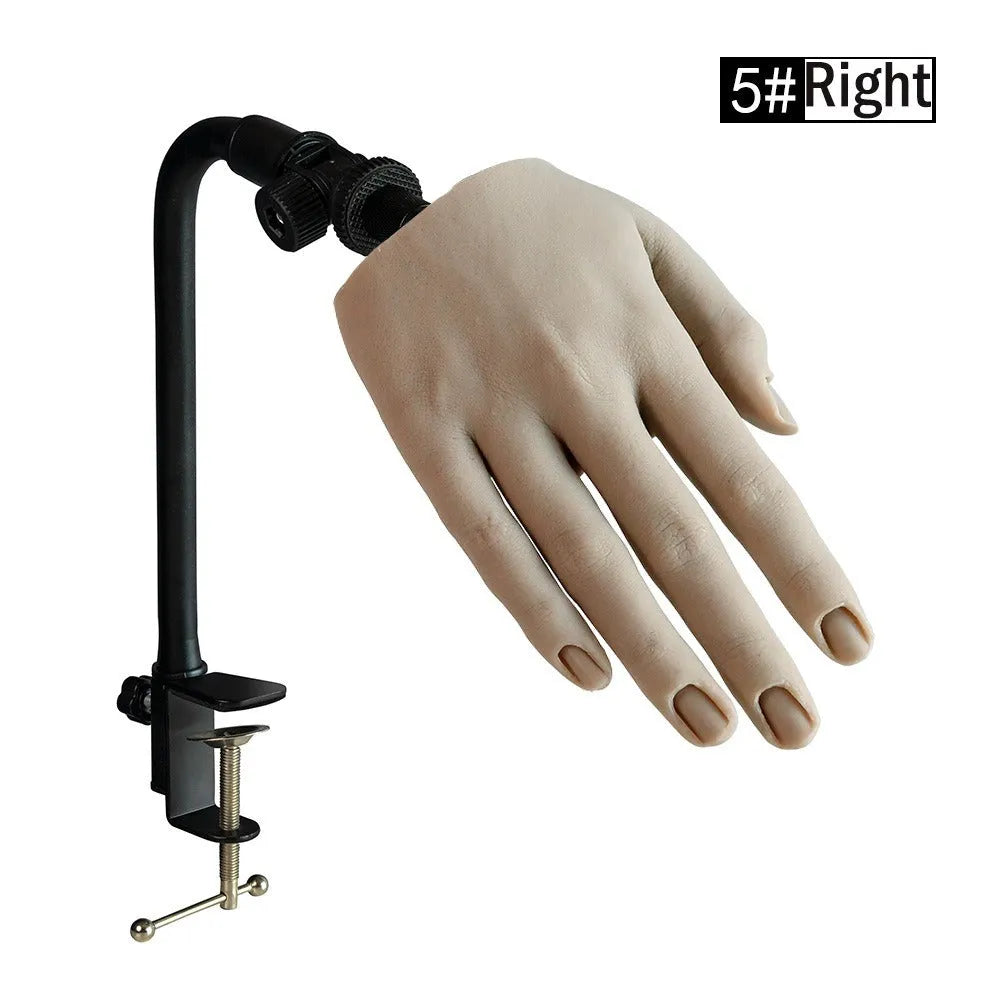Silicone nail art practice fake hand model for manicure training in various colours