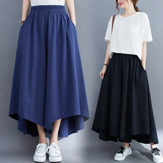 Women's stylish wide-leg cropped pants in various colors, perfect for any occasion.