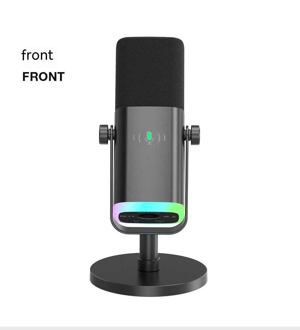 Dynamic noise reduction microphone in AM8 Black with BM63 white bracket, showing XLR cable and base