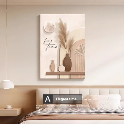 Abstract line character design on 40x60cm embossed film wall mural with frameless installation