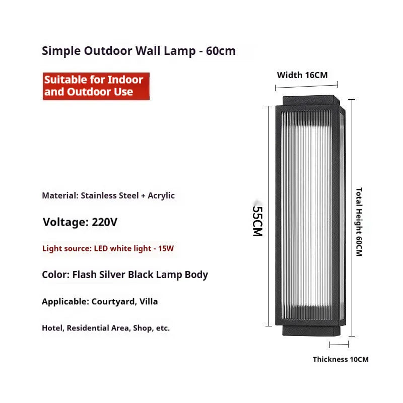 Stainless steel outdoor wall lamp for garden and courtyard lighting