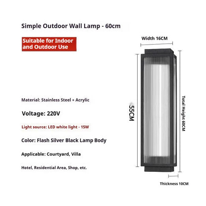 Stainless steel outdoor wall lamp for garden and courtyard lighting