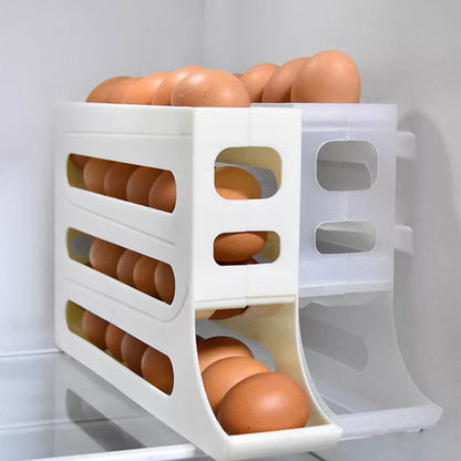 4-layer automatic egg roller sliding tray for refrigerator side door in various colors