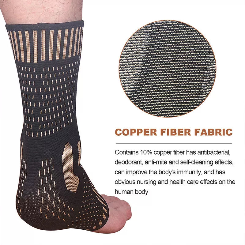 Copper Ion Ankle Support for sports activities in gold color