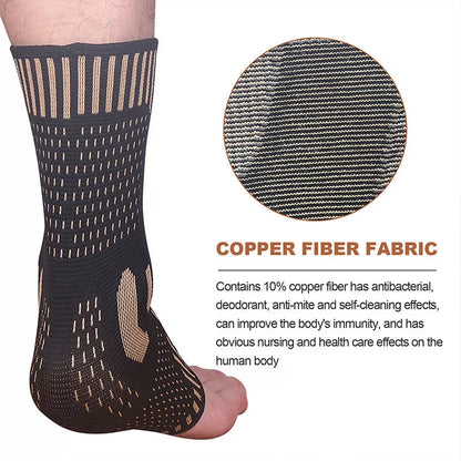 Copper Ion Ankle Support for sports activities in gold color