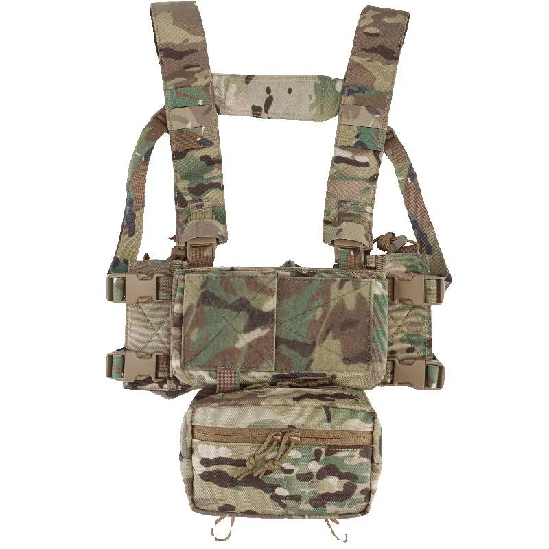 Expandable breathable chest mount vest in American Cordura fabric, available in multiple colours, one size fits all.