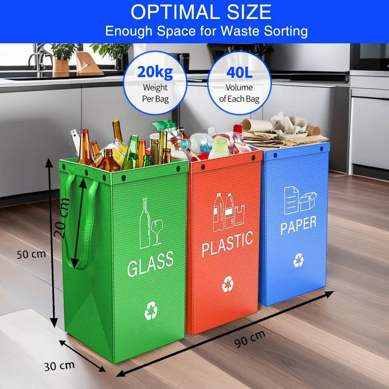 40L Plastic Garbage Bag with Handbag-Style Design: A 30x50x30cm Waterproof Bin for Organised Waste Sorting at Home