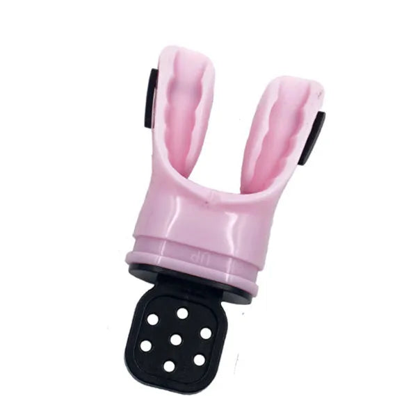 Plastic-free 110mm silicone diving mouthpiece in various solid and transparent colours.