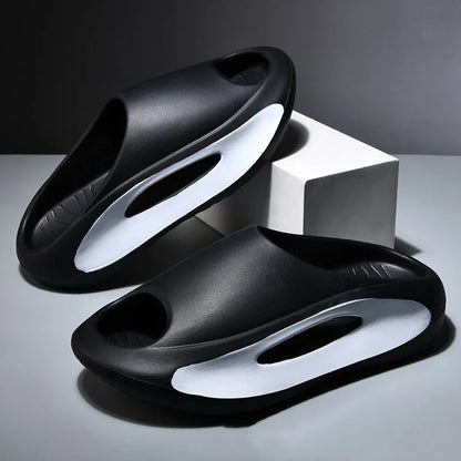 Stylish and comfortable unisex slippers with a unique hollow design, perfect for summer beach and casual wear