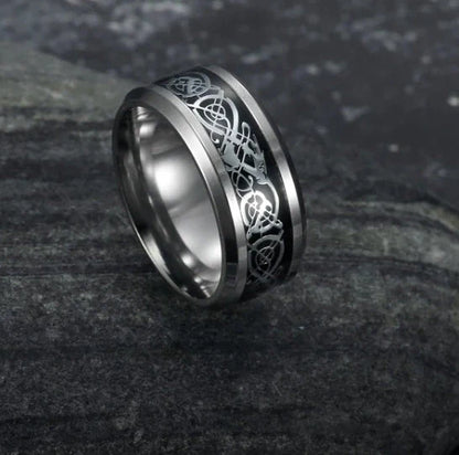 Vintage Titanium Steel Basilisk Scale Wedding Ring with unique design for weddings or fashion statements