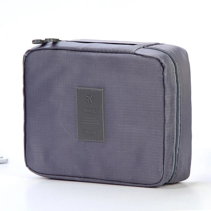 Stylish portable makeup bag with waterproof divider, multi-compartment storage, and variety of color options