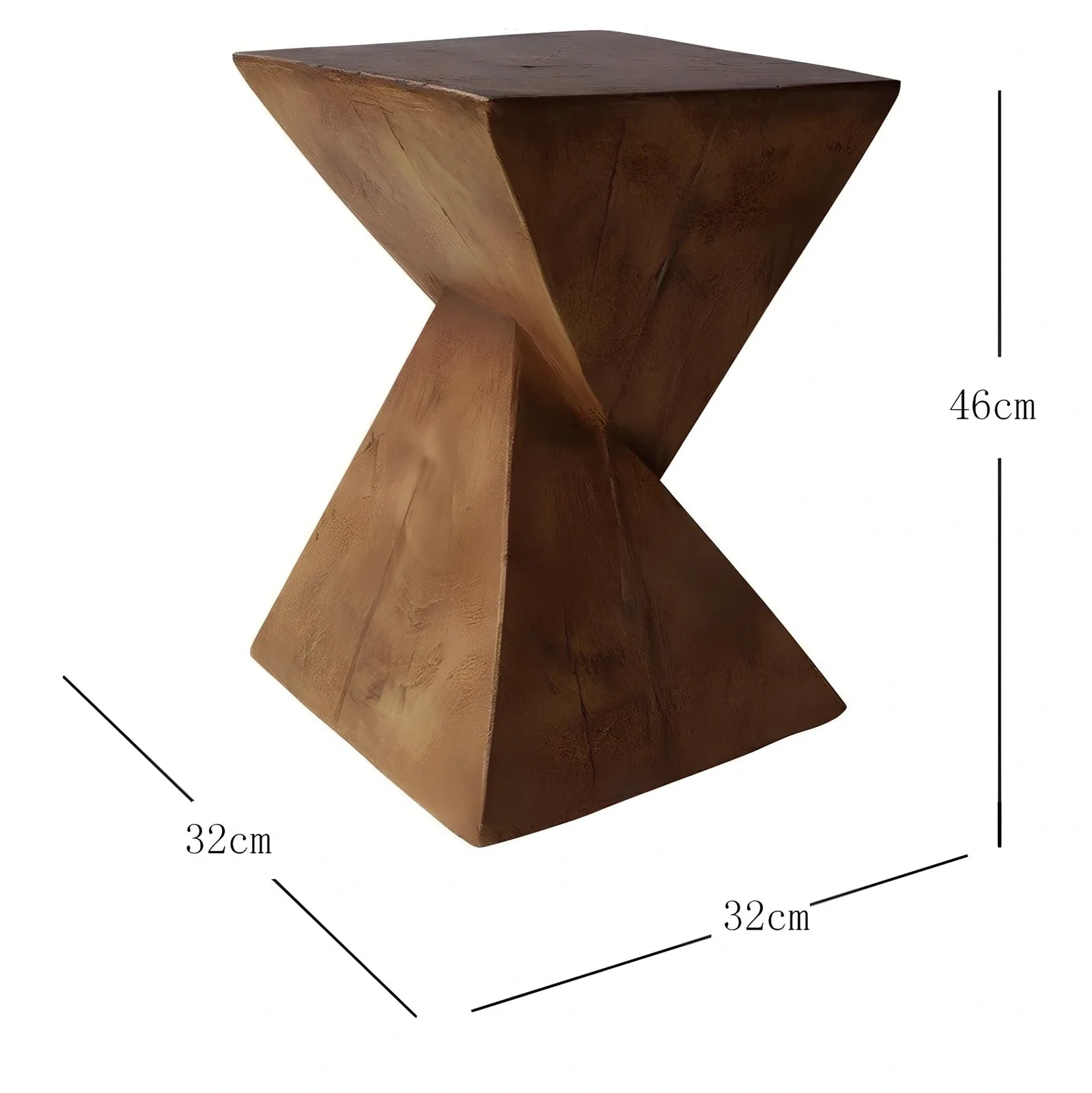 Nordic geometric coffee table with magnesium oxide surface measuring 32×46cm in black, grey, or wood finish