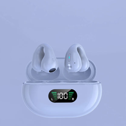 Wireless Bone Conduction Headphones with Bluetooth 5.3, Comfortable Ear Clips, and Deep Bass Audio Performance