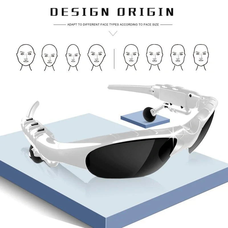 Bluetooth 5.0 smart sunglasses with wireless headphones and high-definition polarized lenses