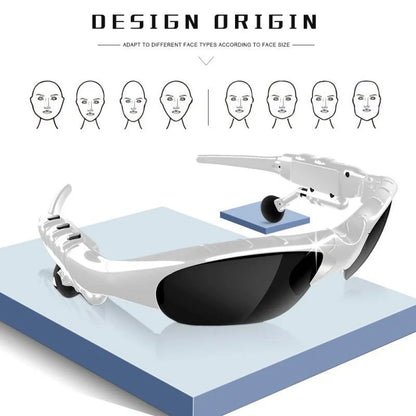 Bluetooth 5.0 smart sunglasses with wireless headphones and high-definition polarized lenses
