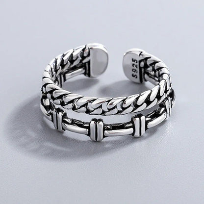 Retro punk distressed snake flower XINGX adjustable open mouth copper ring in unisex opening style
