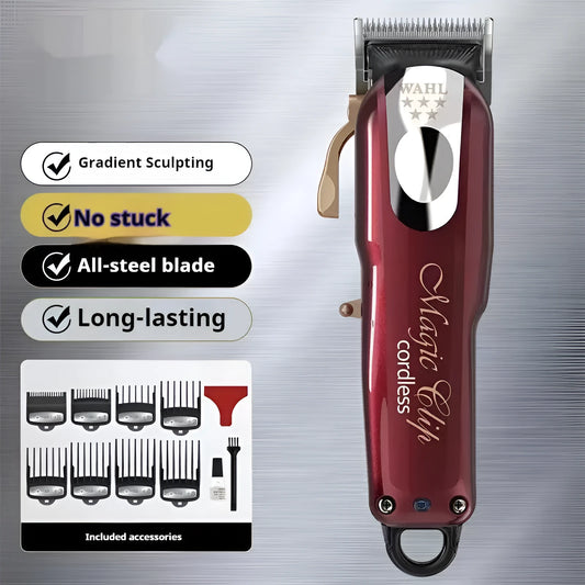 Charging hair clipper with stainless steel cutter head and multiple international plug specifications