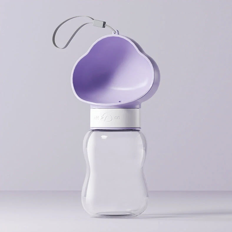 Go Out Water Cup portable dog drinking bottle with wide opening and twist-turn mechanism in cloud white colour