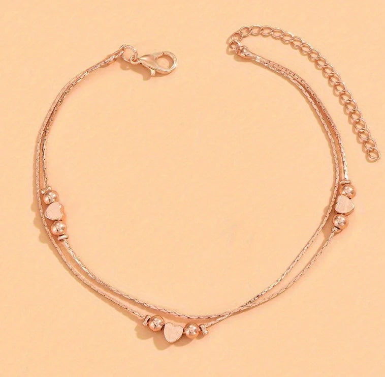 Korean Fashion Heart Bracelet with double-layered light beads in heart shape