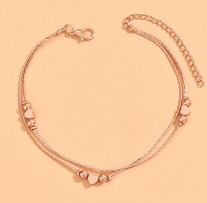 Korean Fashion Heart Bracelet with double-layered light beads in heart shape