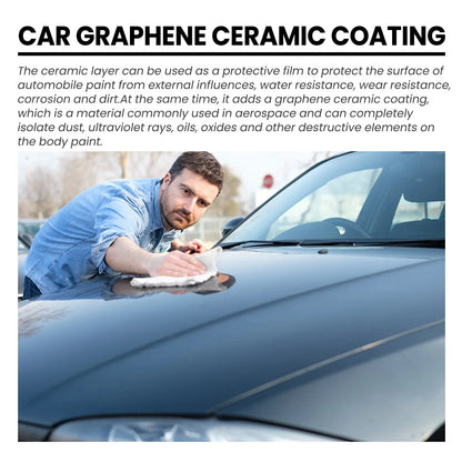 70ml bottle of graphene ceramic coating for cars with sponge, towel, gloves, and cloths
