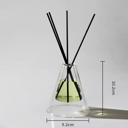 High borosilicate glass vase with double-layer construction measuring 15cm tall and 8cm wide
