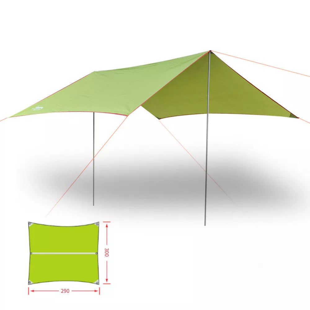UV and rainproof awning outdoor camping tent with 150D Oxford cloth in green, khaki, or blue