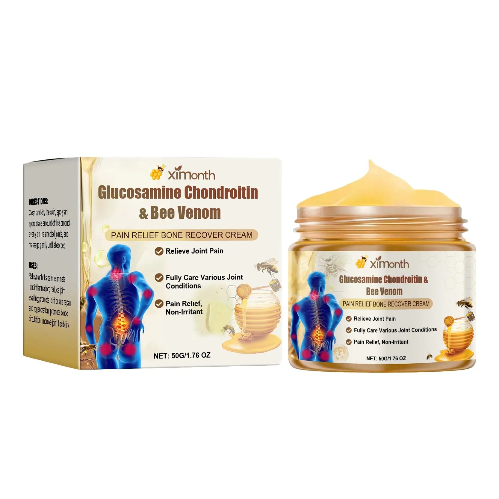 A 50g tube of Relieve Frost joint neck cream with bee venom and chondroitin.