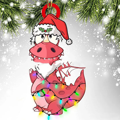 8cm dragon egg Christmas pendant decoration with dinosaur theme and acrylic construction