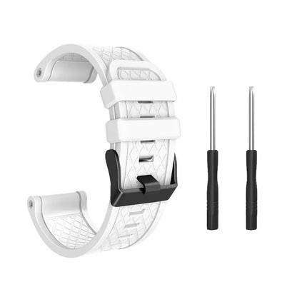 Black silicone watch strap with stainless steel fittings for Jiaming 26mm watch cases