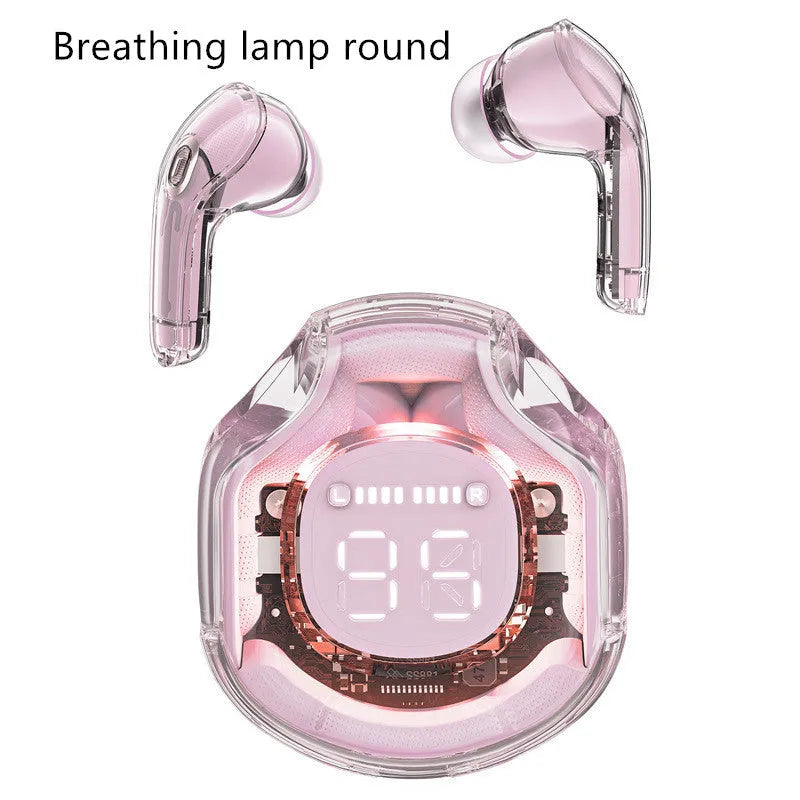 Transparent Warehouse wireless Bluetooth headset in multiple colours with in-ear design and optional breathing light
