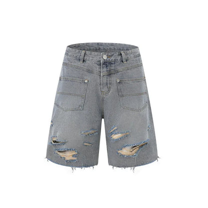 Denim overall suit set with loose fit street style design in matching top and trousers