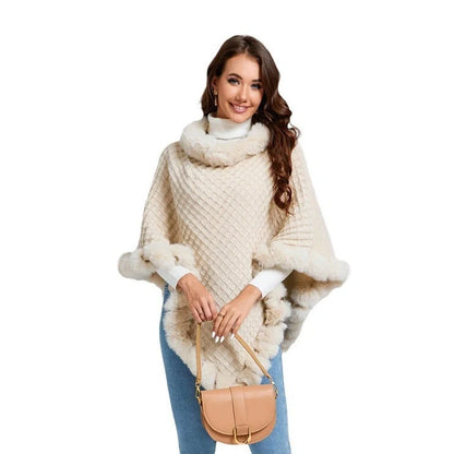 Luxury Rex Rabbit Fur Shawl Cape for Women in various colors