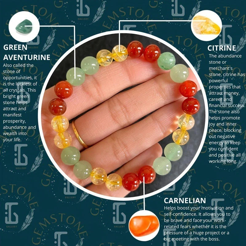 8mm multicolor glass beaded bracelet with yellow and multicolored beads