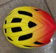Orange road and mountain bike helmet showing 16 ventilation holes, size L fits 56-61cm.