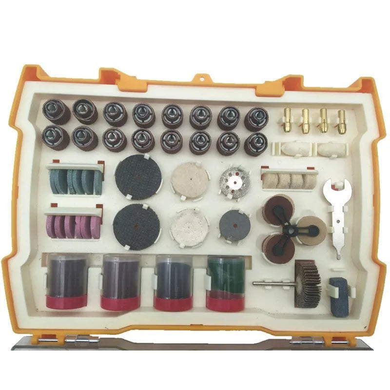 302-piece electric grinding accessory set in a 25 x 18 x 5.5 cm box compatible with Dremel rotary tools