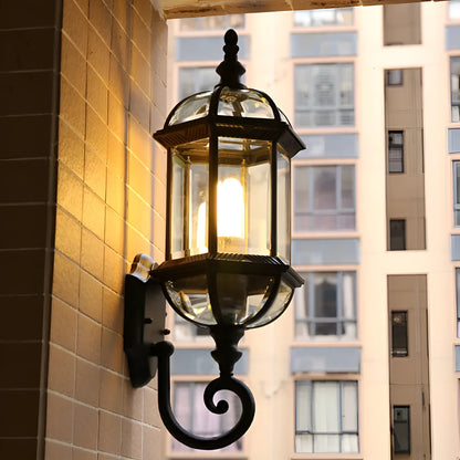 Aluminium courtyard outdoor waterproof wall lamp with three-layer eight-inch design in gold finish