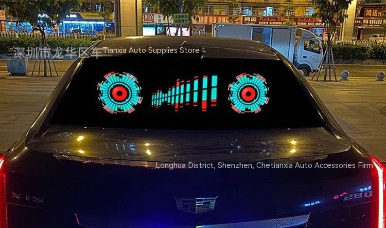 90cm by 25cm car voice control rhythm light with electroluminescent panel showing music-synchronised patterns