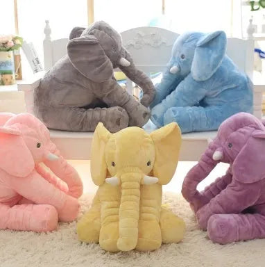 Elephant doll pillow baby comfort sleep toy in short plush with PP cotton filling, 60cm and 40cm sizes